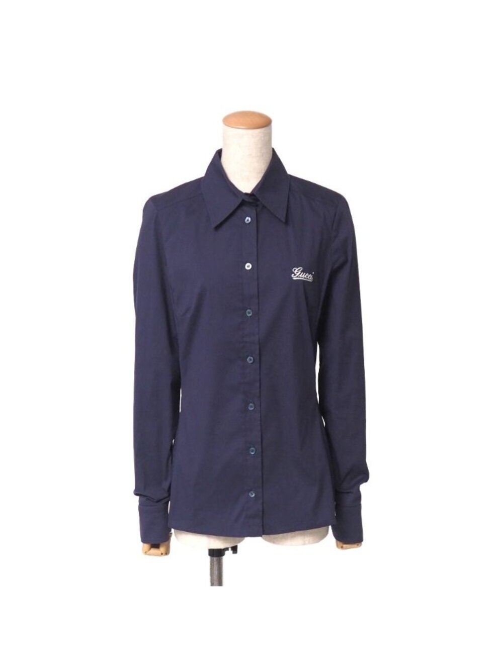 Gucci Blouse Stretch Long Sleeve Shirt Logo Embroidery